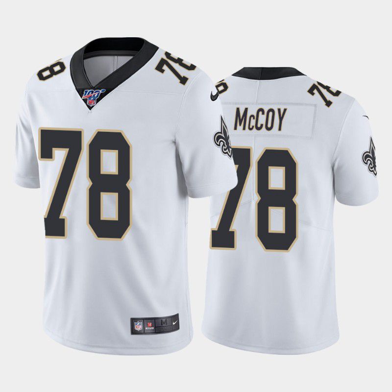 Men New Orleans Saints 78 Erik Mccoy Nike White 100th Limited NFL Jersey